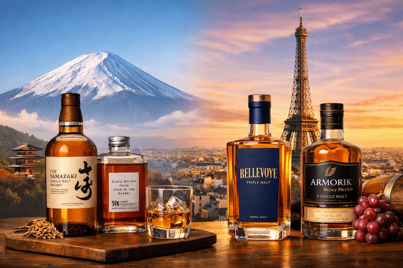 フランス市場における日本産のウイスキーとフランス産ウイスキーの違い