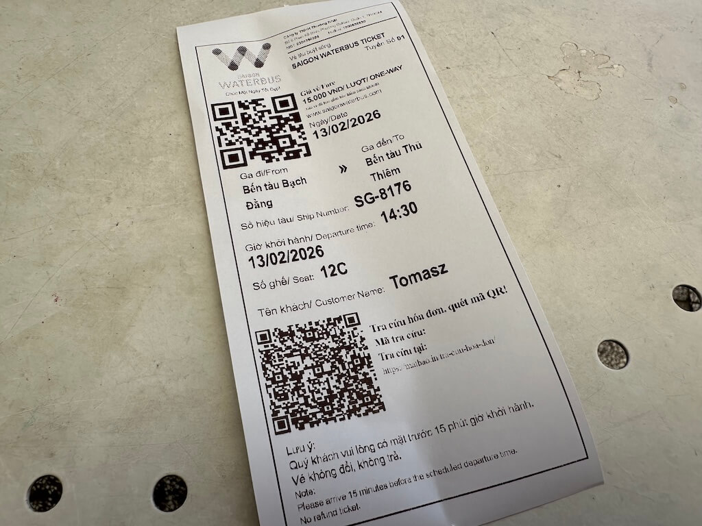 サイゴンウォーターバスに乗ってみた。