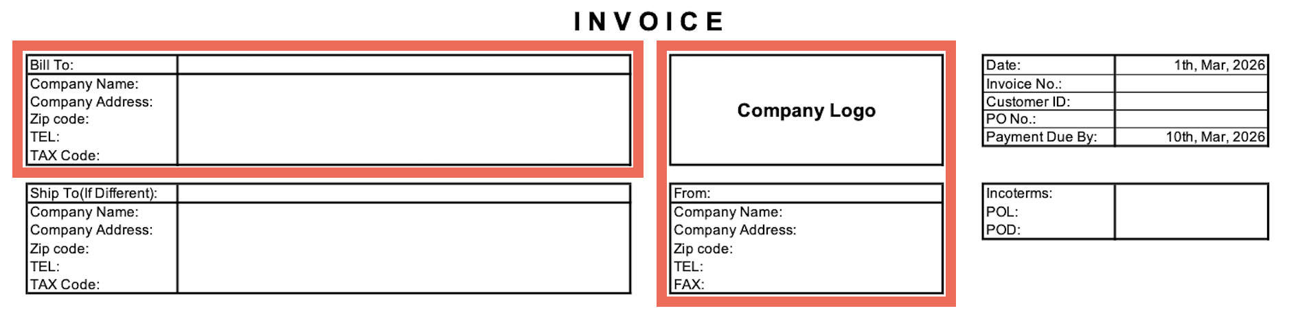 ベトナムから日本へ輸出する際の必要書類一覧_インボイス_Commercial Invoice_2-2-1.基本情報｜輸出者・輸入者情報